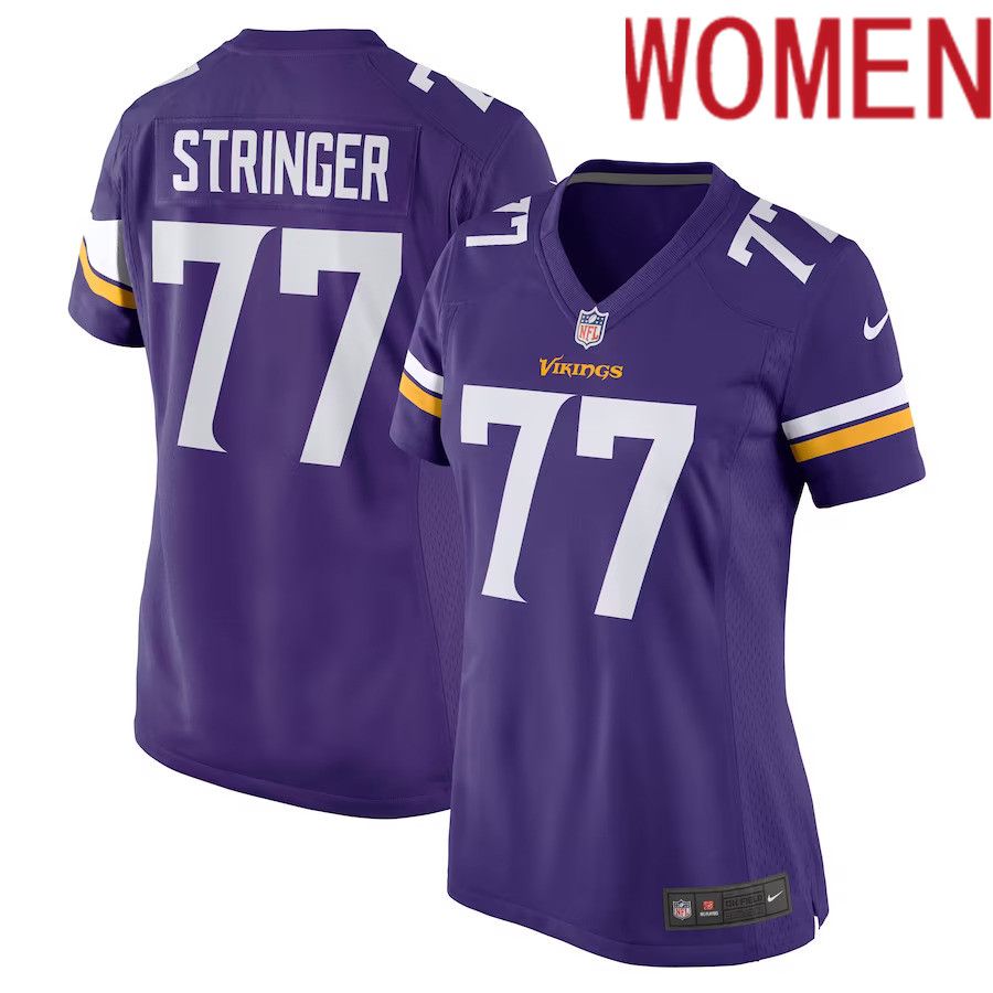 Women Minnesota Vikings #77 Korey Stringer Nike Purple Retired Player NFL Jersey